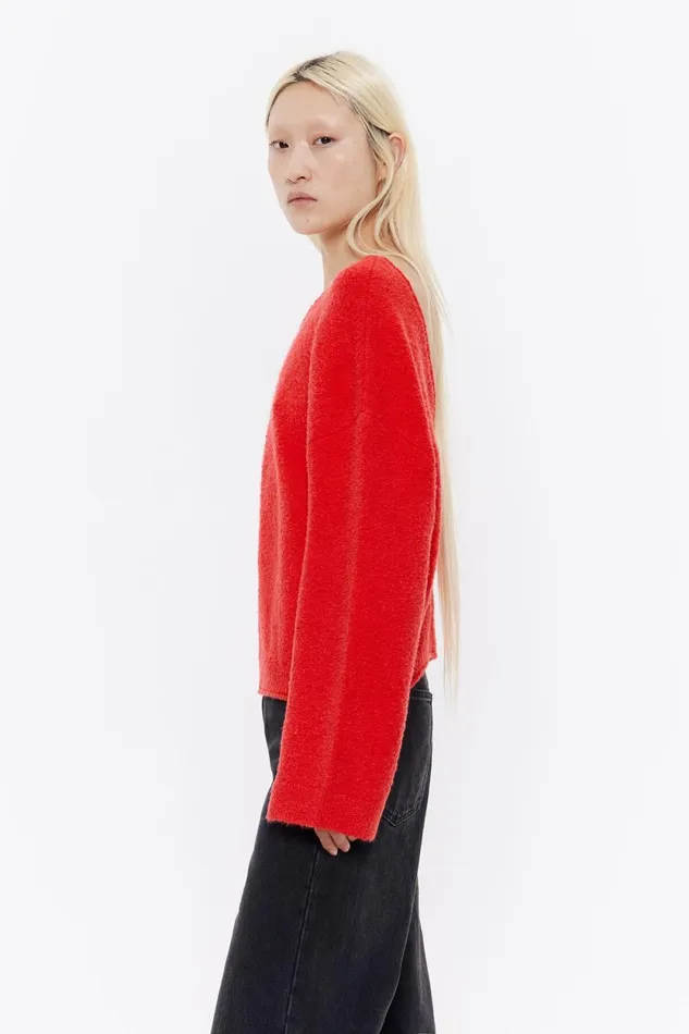 Red Rounded Back Jumper Red Women Bimba Y Lola Knitwear Red Rounded Back Jumper Red Women Bimba Y Lola Knitwear