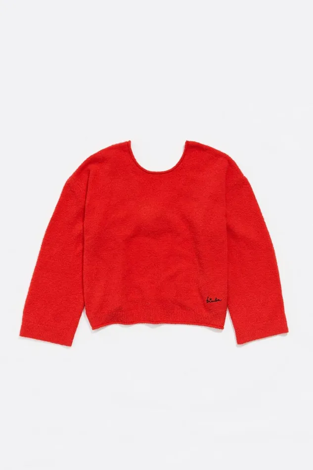 Red Rounded Back Jumper Red Women Bimba Y Lola Knitwear Red Rounded Back Jumper Red Women Bimba Y Lola Knitwear