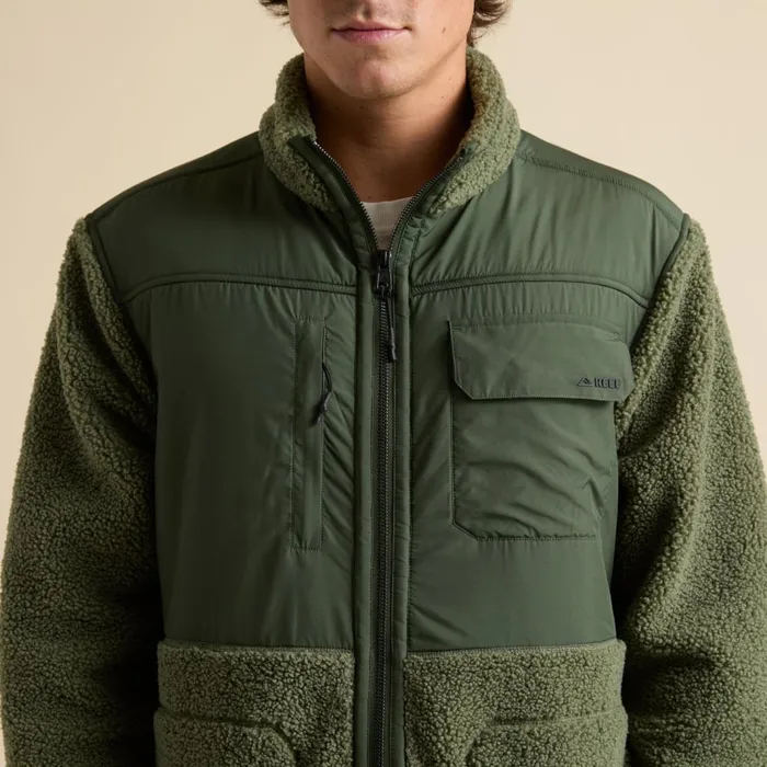 Reef Outerwear Cooke Sherpa Jacket Olivine 8211 Men Reef Outerwear Cooke Sherpa Jacket Olivine 8211 Men