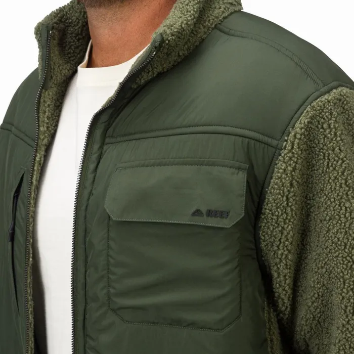 Reef Outerwear Cooke Sherpa Jacket Olivine 8211 Men Reef Outerwear Cooke Sherpa Jacket Olivine 8211 Men