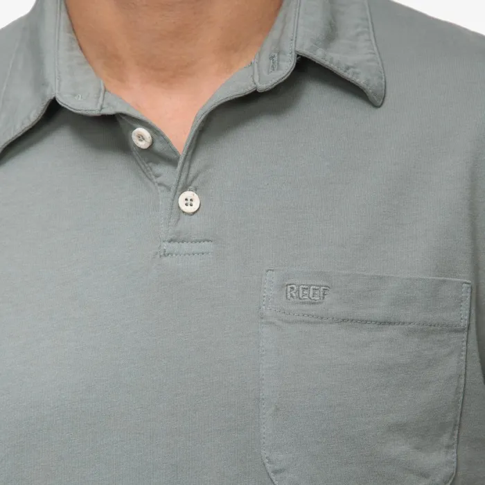 Reef TShirts and Shirts Walker Short Sleeve Polo Chinois Green 8211 Men Reef TShirts and Shirts Walker Short Sleeve Polo Chinois Green 8211 Men