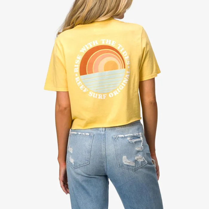 Reef TShirts Tanks and Dresses Becca 18034 Crop Tee Cornsilk 8211 Women Reef TShirts Tanks and Dresses Becca 18034 Crop Tee Cornsilk 8211 Women