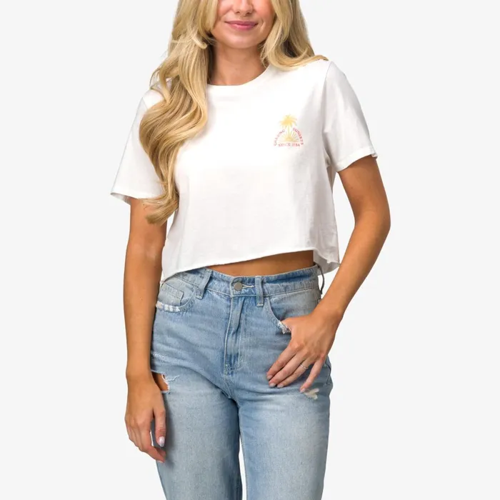 Reef TShirts Tanks and Dresses Crew Life Crop Tee Marshmallow 8211 Women