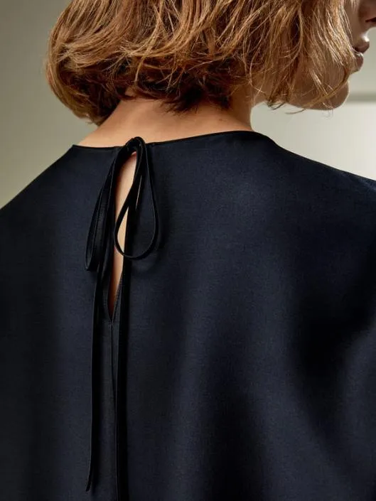 Relaxed Silk Crewneck Blouse Women Blouses Lilysilk Shirts