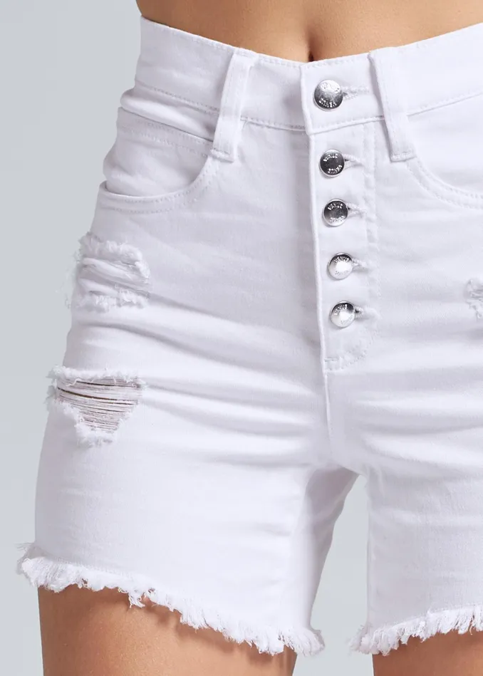 RIPPED JEAN SHORTS White Denim Women VENUS Shorts