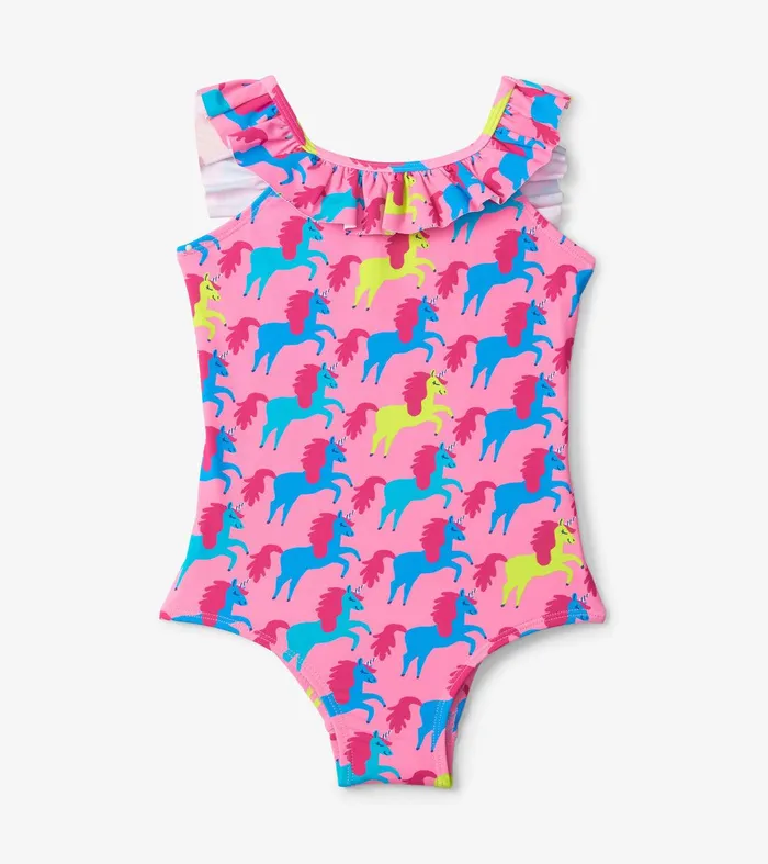 Rock Star Unicorn Ruffle Sleeve Swimsuit Hatley