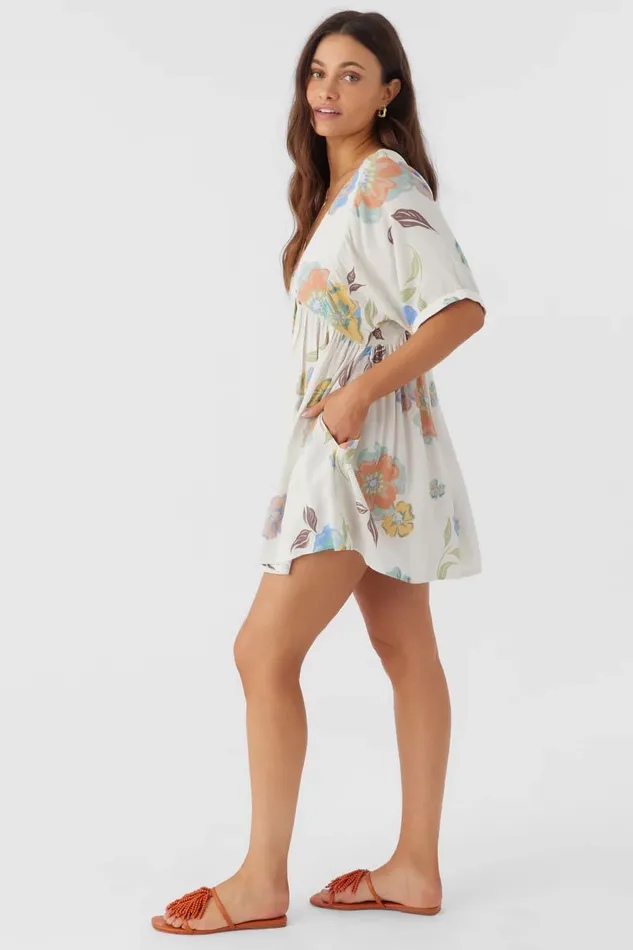 ROSEMARY NAAM FLORAL DRESS Winter White Women O039NEILL Clothing