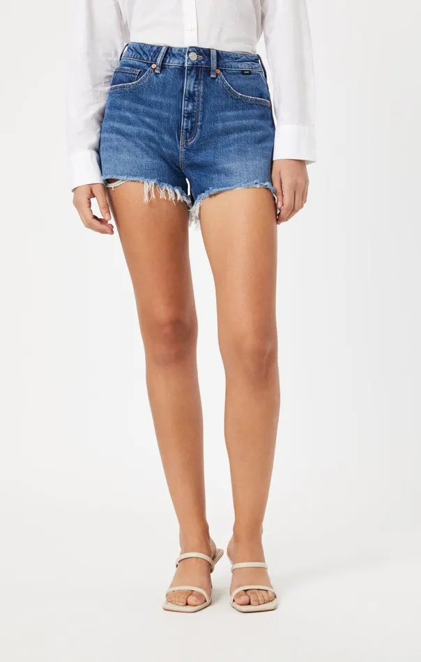 Rosie Boyfriend Shorts In Mid Brushed Recycled Blue Women Mavi Jeans Shorts Rosie Boyfriend Shorts In Mid Brushed Recycled Blue Women Mavi Jeans Shorts
