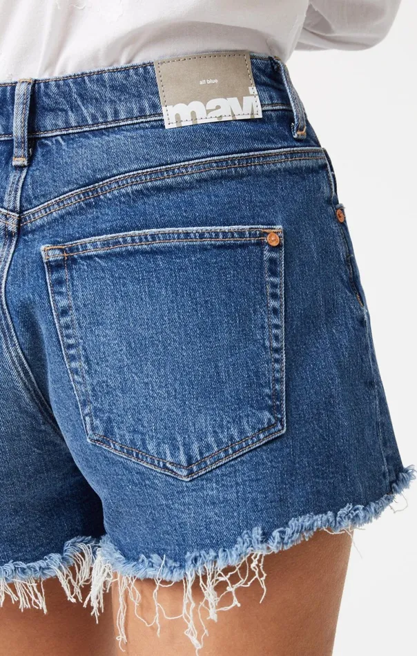 Rosie Boyfriend Shorts In Mid Brushed Recycled Blue Women Mavi Jeans Shorts Rosie Boyfriend Shorts In Mid Brushed Recycled Blue Women Mavi Jeans Shorts
