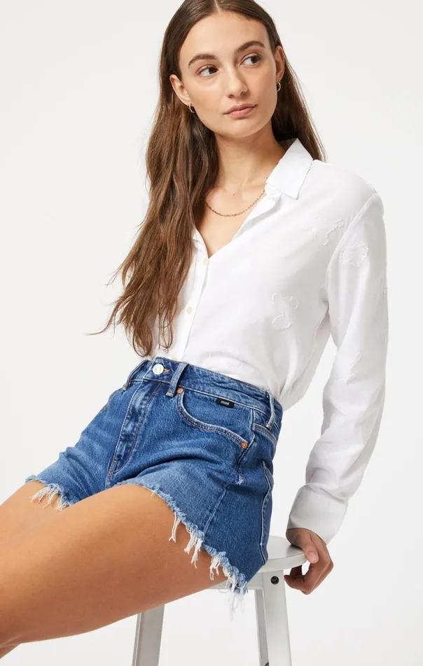Rosie Boyfriend Shorts In Mid Brushed Recycled Blue Women Mavi Jeans Shorts Rosie Boyfriend Shorts In Mid Brushed Recycled Blue Women Mavi Jeans Shorts