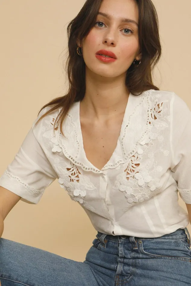 Rouje ALVARO Top White Women Blouses and Tops
