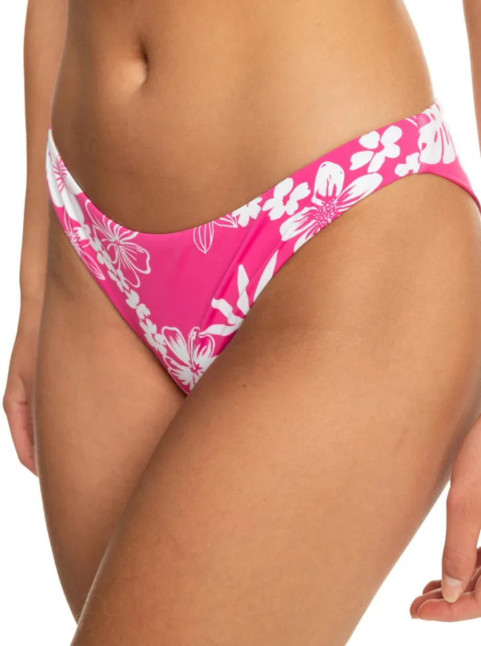 Roxy Bikinis Printed Beach Classics Cheeky Bikini Bottoms Shocking Pink Hello Aloha 8211 Women