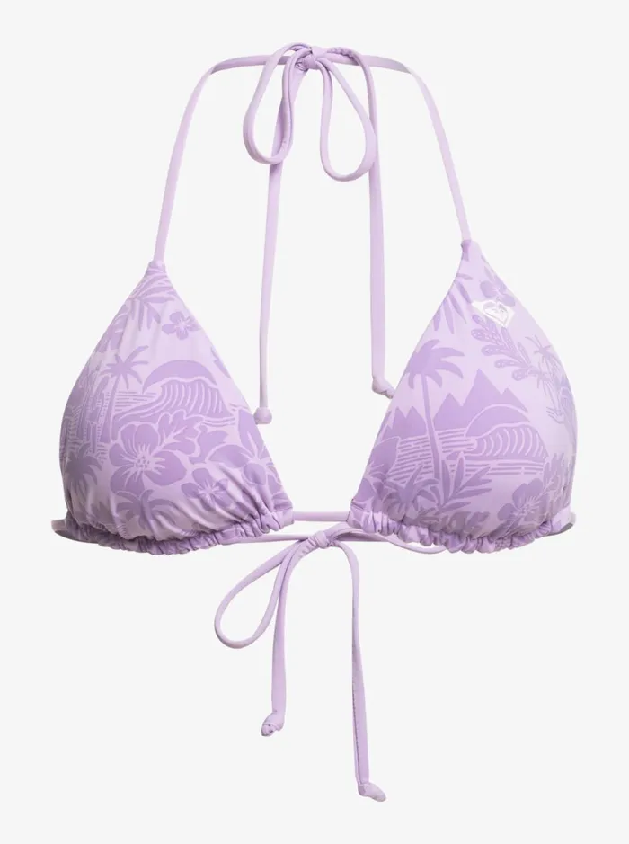Roxy Bikinis SurfKindKate Reversible Triangle Bikini Top Purple Rose Surf Friends 8211 Women