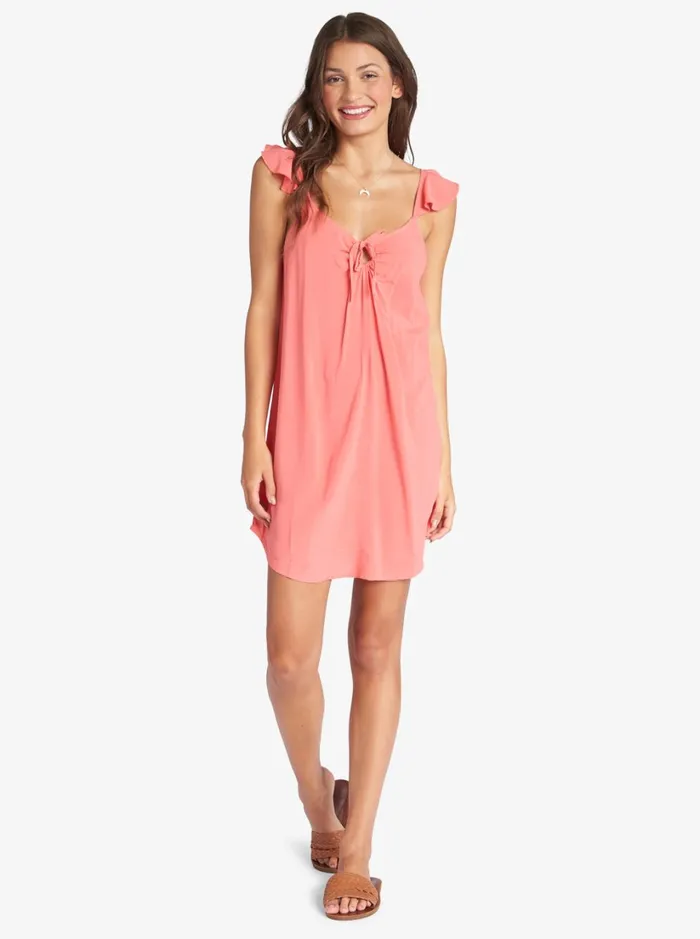 Roxy Dresses Future Thoughts Woven Strappy Mini Dress Tea Rose 8211 Women