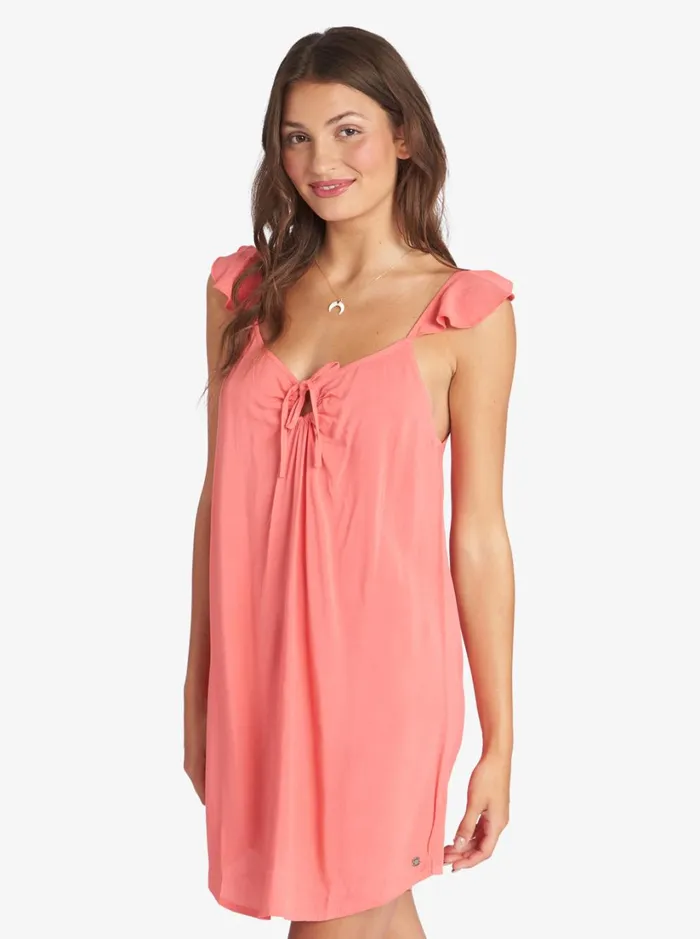 Roxy Dresses Future Thoughts Woven Strappy Mini Dress Tea Rose 8211 Women