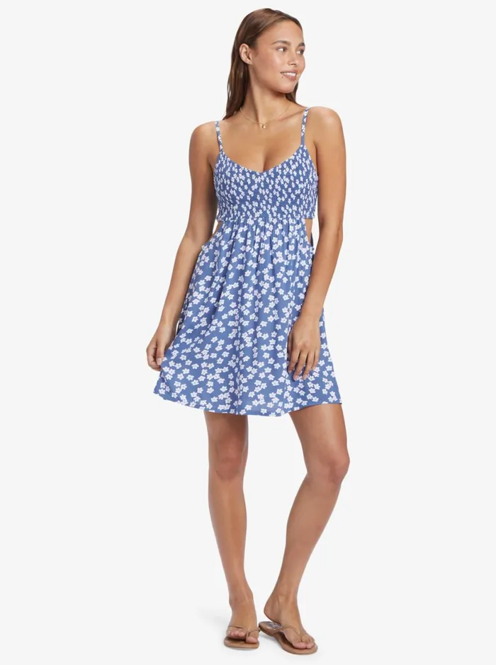 Roxy Dresses Hot Tropics Mini Dress Bijou Blue Floral Delight 8211 Women