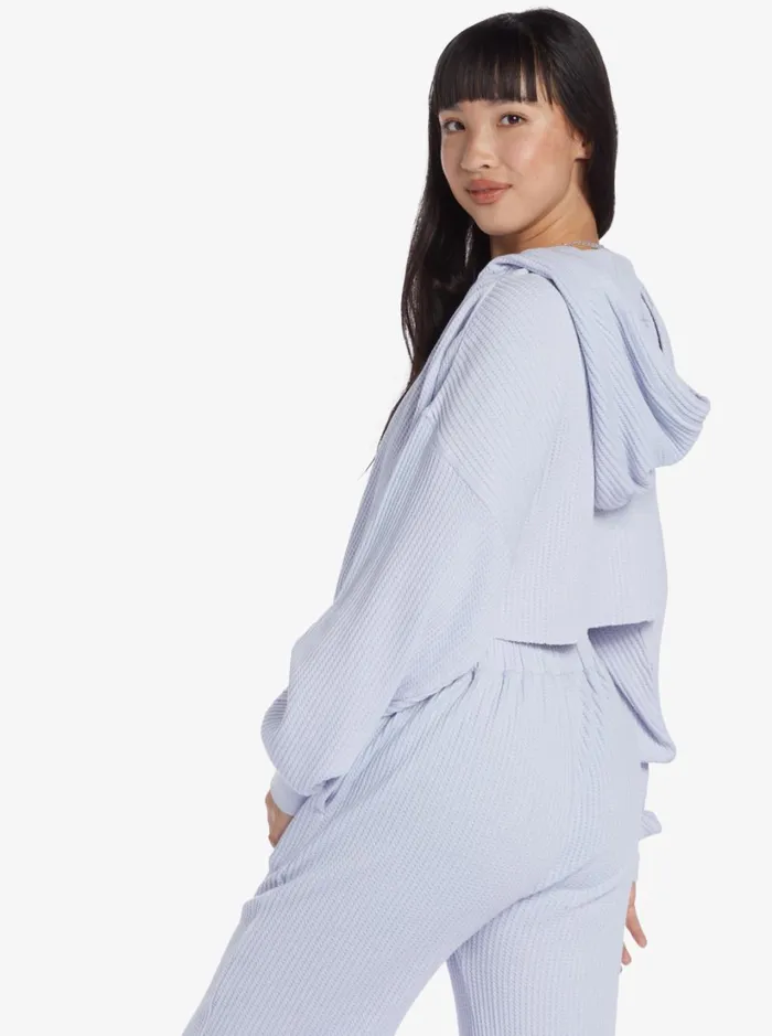 Roxy Jackets Chloe Kim Off Duty Crop Hoodie Pullover Sweatshirt Halogen Blue 8211 Women