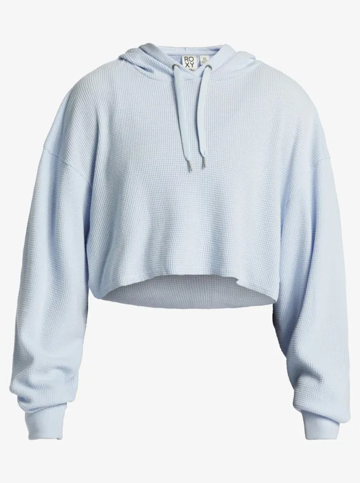 Roxy Jackets Chloe Kim Off Duty Crop Hoodie Pullover Sweatshirt Halogen Blue 8211 Women