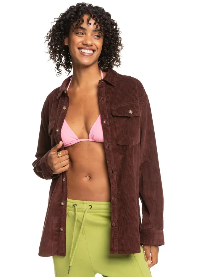 Roxy Jackets Let It Go Corduroy Long Sleeve Shirt Bitter Chocolate 8211 Women Roxy Jackets Let It Go Corduroy Long Sleeve Shirt Bitter Chocolate 8211 Women