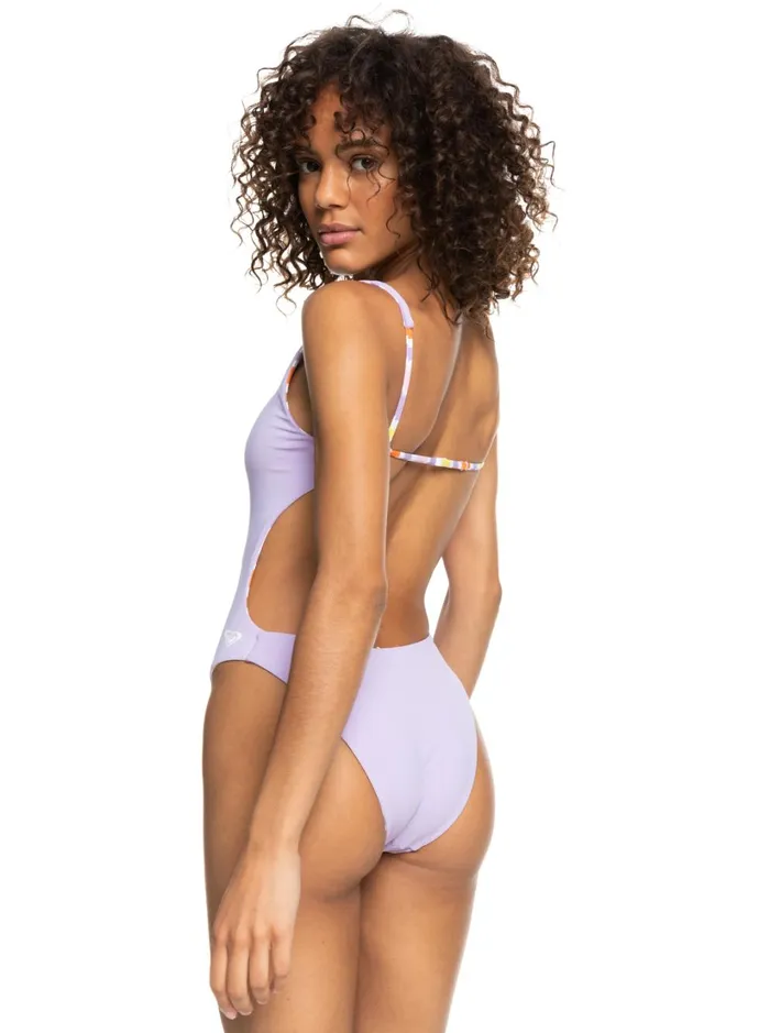 Roxy One Pieces SurfKindKate Reversible OnePiece Swimsuit Bright White Aloha Stripe Hori 8211 Women