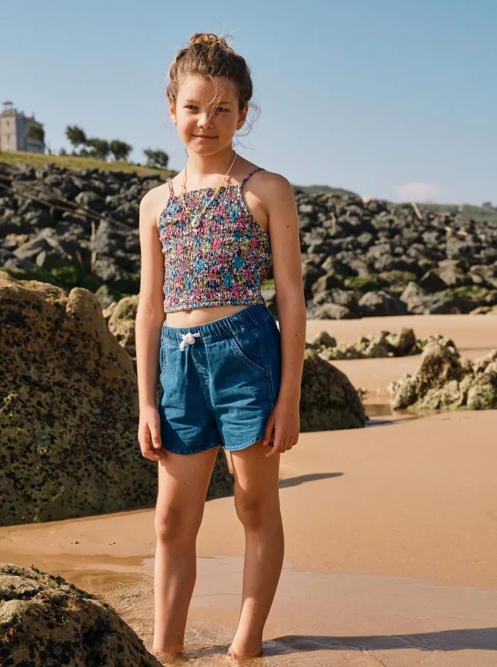 Roxy Skirts and Shorts Girl039s 416 Genial Moment Beach Shorts Medium Blue 8211 Women