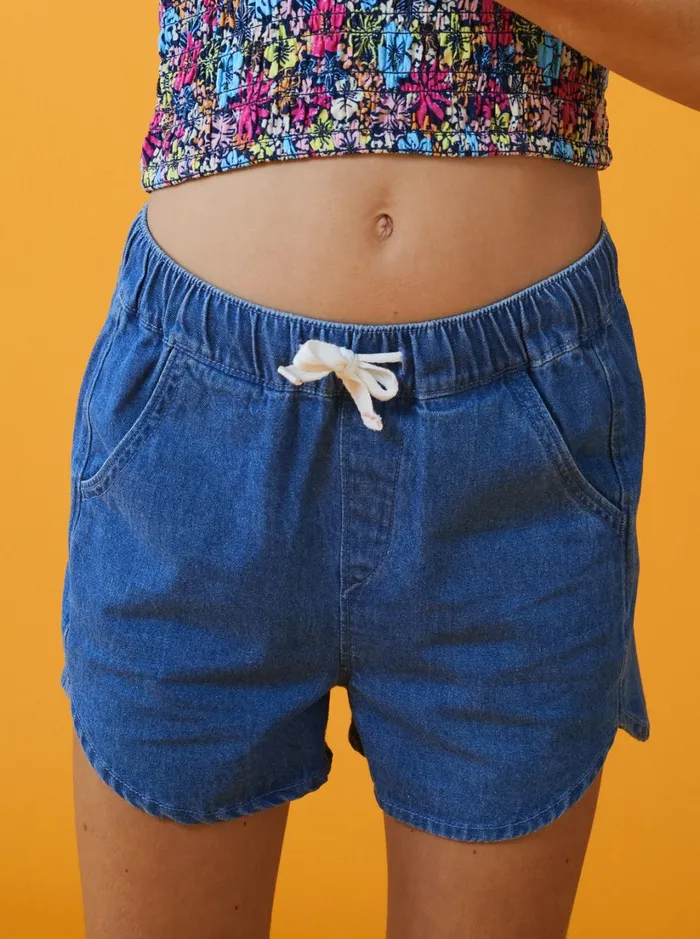 Roxy Skirts and Shorts Girl039s 416 Genial Moment Beach Shorts Medium Blue 8211 Women