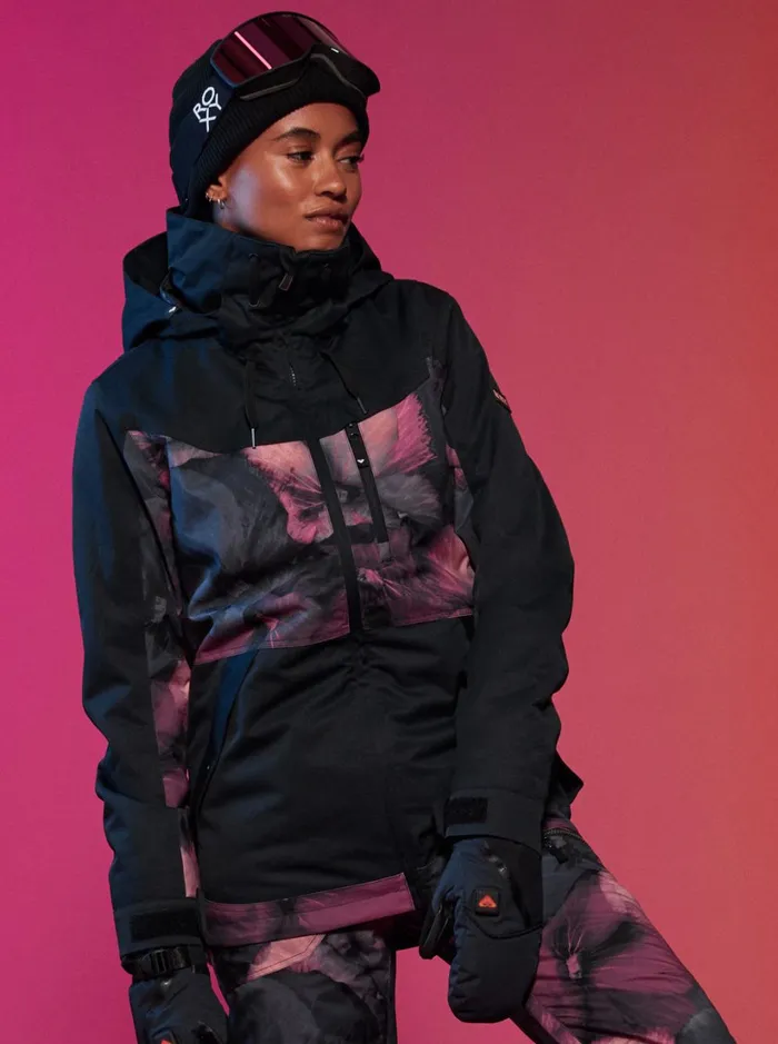 Roxy Snow Jackets Presence Parka Technical Snow Jacket True Black Pansy Pansy 8211 Women Roxy Snow Jackets Presence Parka Technical Snow Jacket True Black Pansy Pansy 8211 Women
