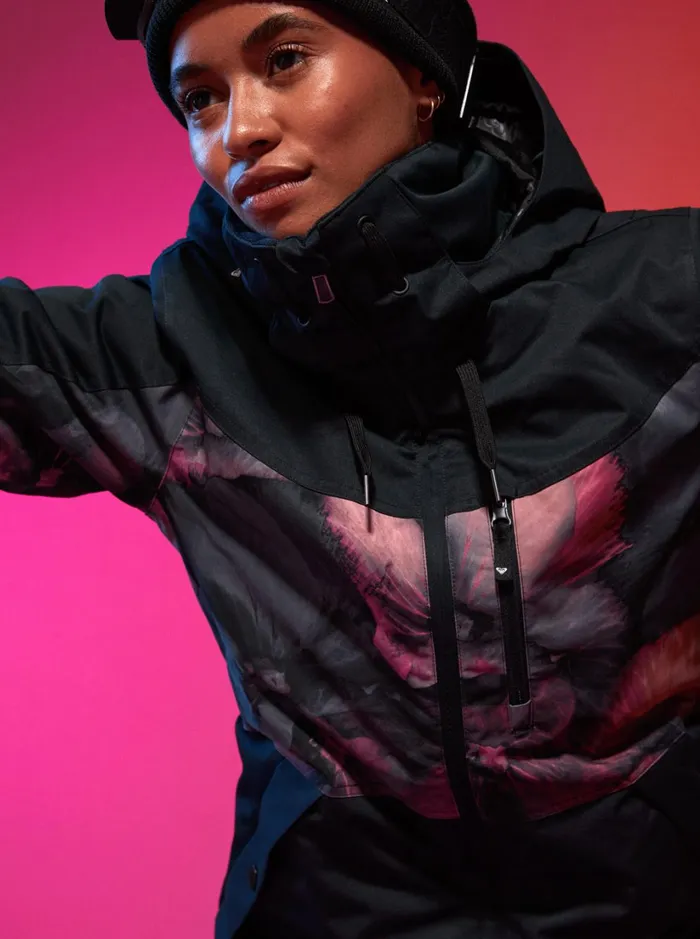 Roxy Snow Jackets Presence Parka Technical Snow Jacket True Black Pansy Pansy 8211 Women