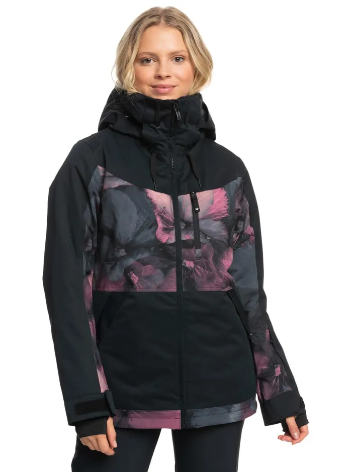 Roxy Snow Jackets Presence Parka Technical Snow Jacket True Black Pansy Pansy 8211 Women