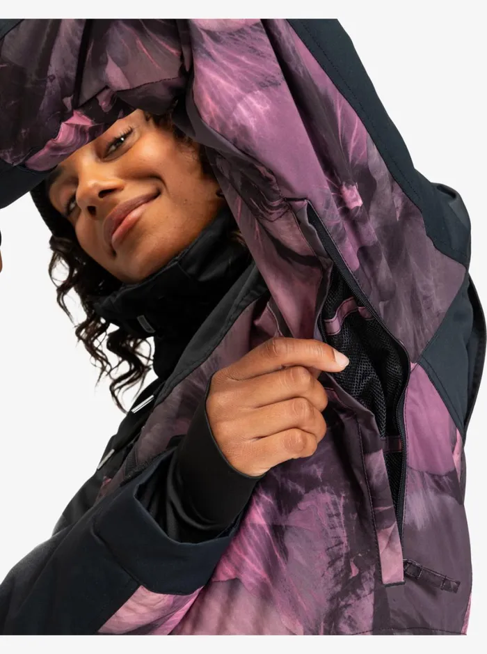 Roxy Snow Jackets Presence Parka Technical Snow Jacket True Black Pansy Pansy 8211 Women