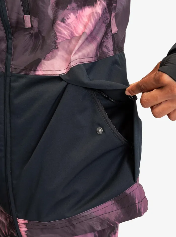 Roxy Snow Jackets Presence Parka Technical Snow Jacket True Black Pansy Pansy 8211 Women