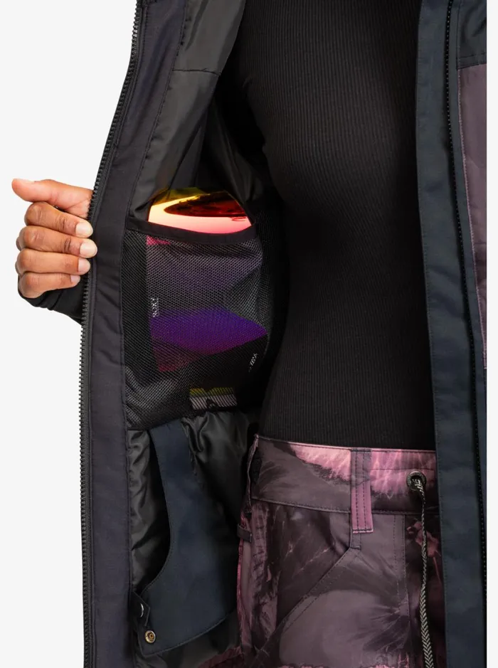 Roxy Snow Jackets Presence Parka Technical Snow Jacket True Black Pansy Pansy 8211 Women