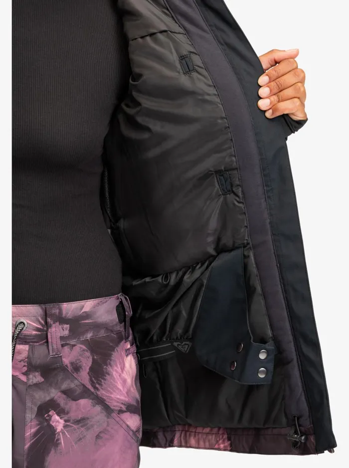 Roxy Snow Jackets Presence Parka Technical Snow Jacket True Black Pansy Pansy 8211 Women
