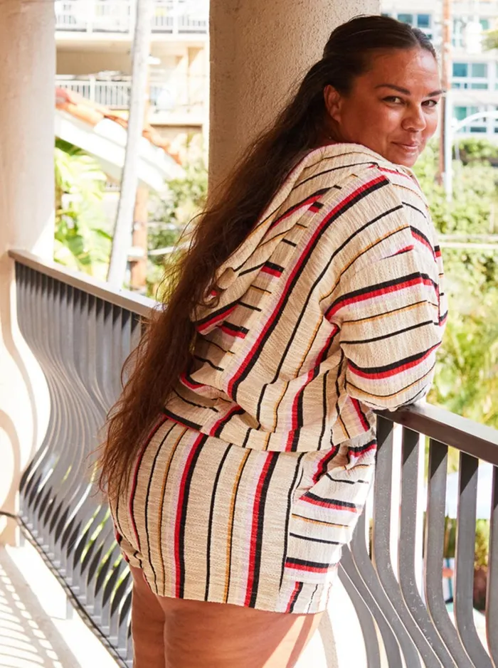 Roxy Sweaters Todos Santos Poncho Style Hoodie Bittersweet Isla Stripe 8211 Women