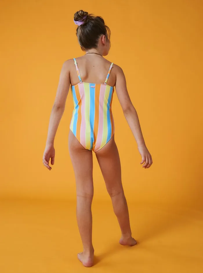 Roxy Swim Girl039s 416 Last In Paradise OnePiece Swimsuit For Girls Bachelor Button Rainbow Rays 8211 Women