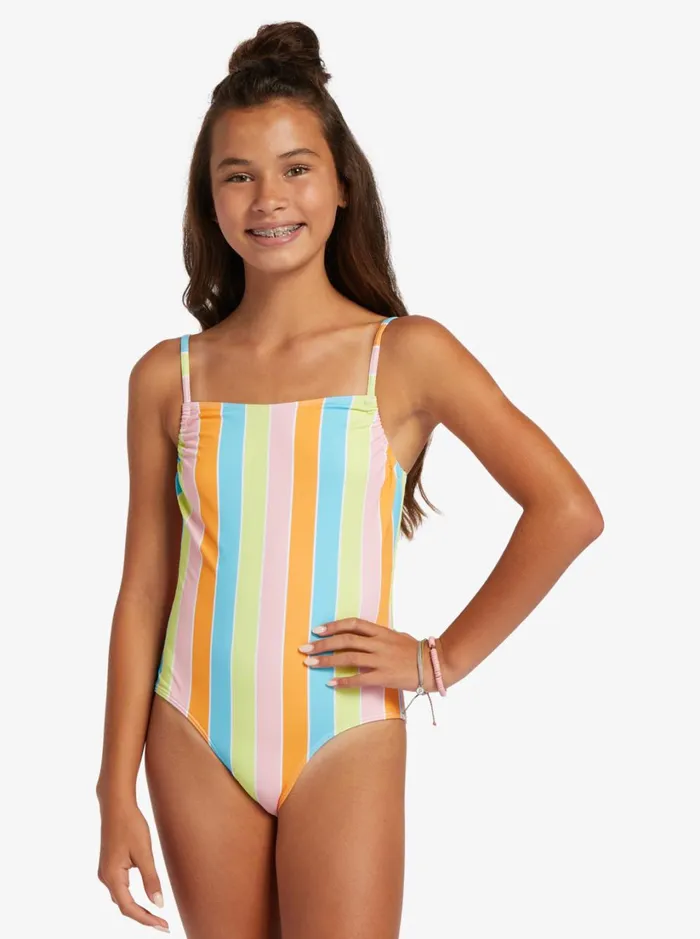 Roxy Swim Girl039s 416 Last In Paradise OnePiece Swimsuit For Girls Bachelor Button Rainbow Rays 8211 Women