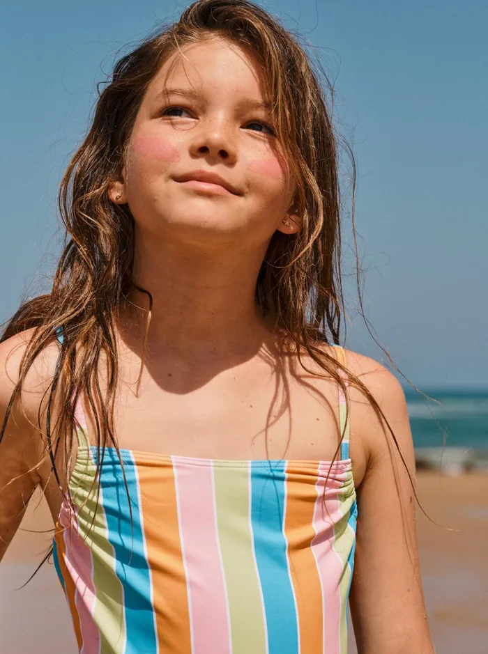 Roxy Swim Girl039s 416 Last In Paradise OnePiece Swimsuit For Girls Bachelor Button Rainbow Rays 8211 Women