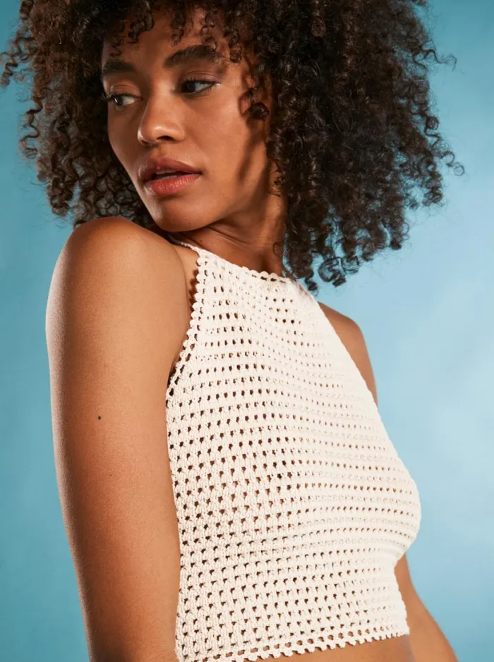 Roxy Tops Daydreamer Cropped Knit Halter Top Egret 8211 Women