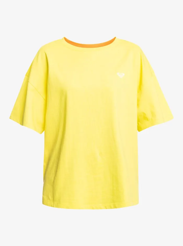 Roxy Tops SurfKindKate Oversized TShirt Yellow Plum 8211 Women