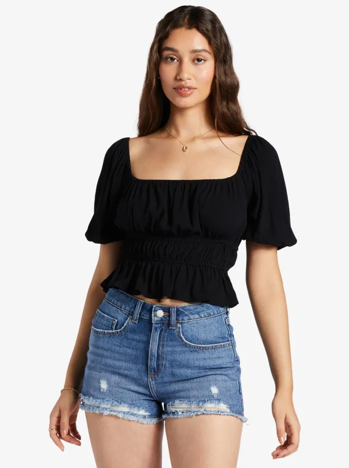 Roxy Tops Warm Winds Crop Top Anthracite 8211 Women