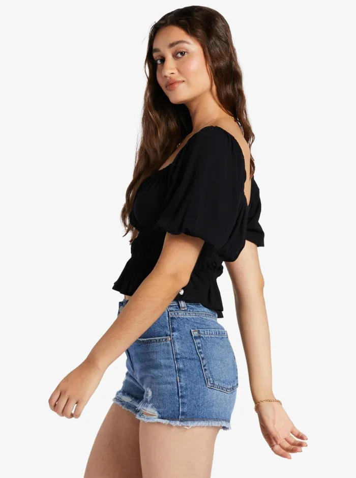 Roxy Tops Warm Winds Crop Top Anthracite 8211 Women