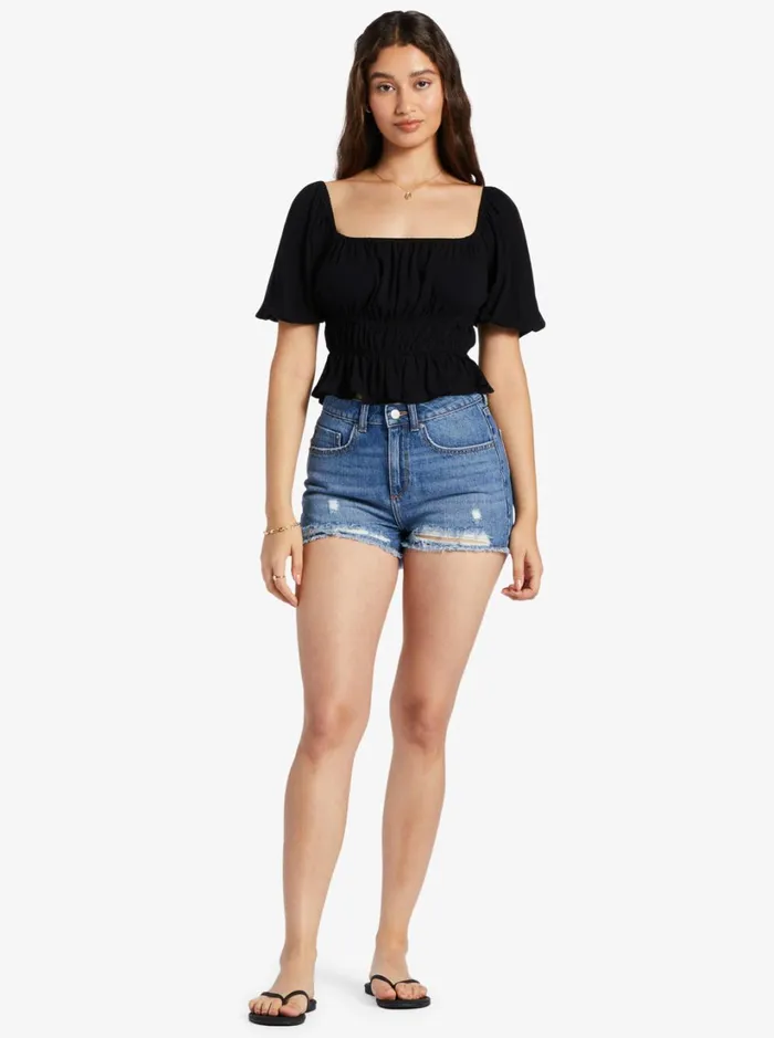 Roxy Tops Warm Winds Crop Top Anthracite 8211 Women