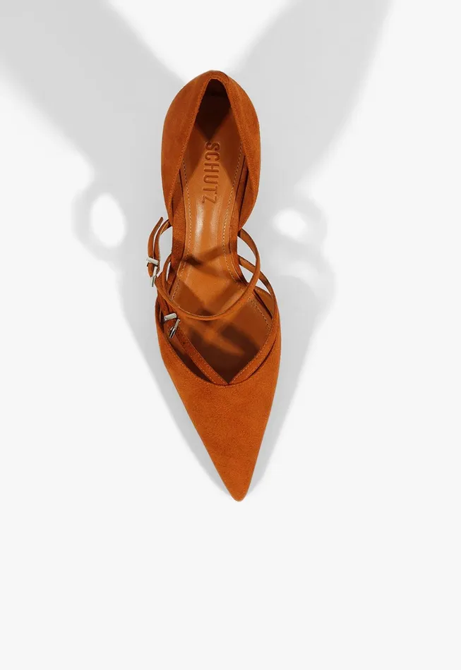 Rue Mid Pump Brown Women Schutz Shoes