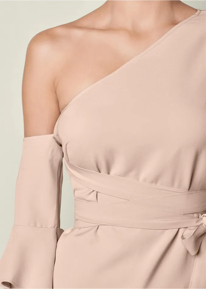 Ruffle OffTheShoulder Top Tan Women VENUS Night Out Tops