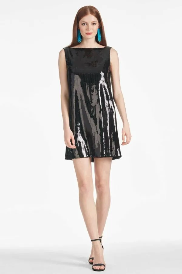 Sachin and Babi Addy Dress 8211 Black Sequins Black Sequins Women Open Back