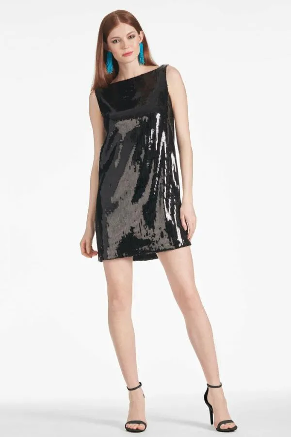 Sachin and Babi Addy Dress 8211 Black Sequins Black Sequins Women Open Back