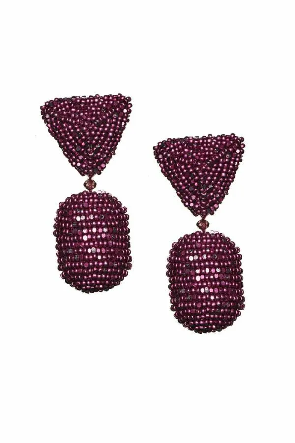 Sachin and Babi Chrystie Earrings 8211 Metallic Faceted Beads Metallic Magenta Women Earrings