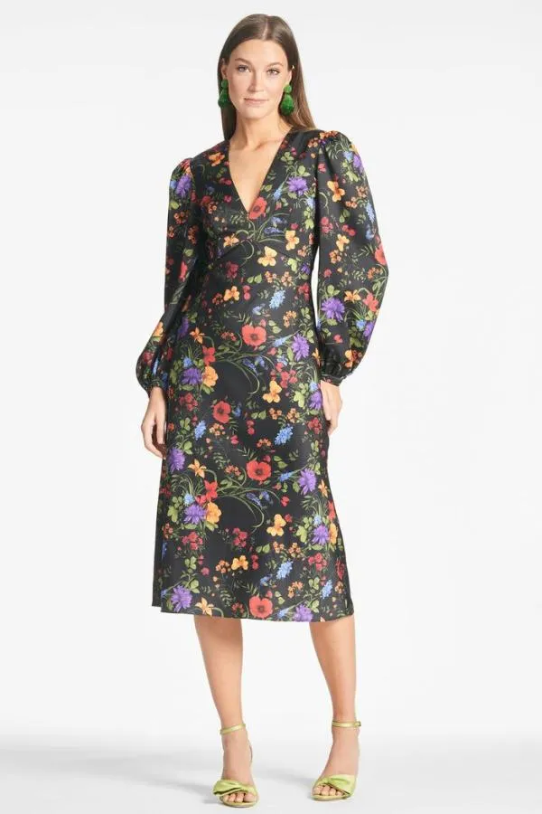 Sachin and Babi Lola Dress 8211 Noir Wildflower Noir Wildflower Women Midi