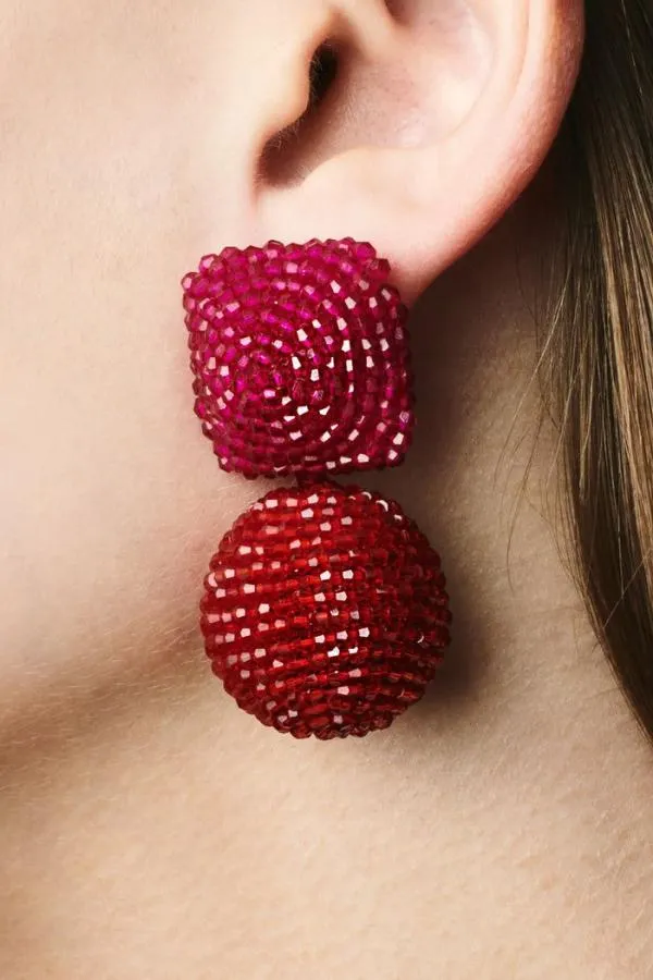 Sachin and Babi Lydia Earrings 8211 Faceted Beads Raspberry Ruby Women Earrings Sachin and Babi Lydia Earrings 8211 Faceted Beads Raspberry Ruby Women Earrings