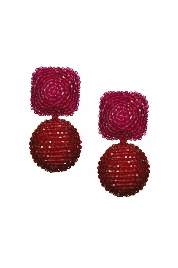 Sachin and Babi Lydia Earrings 8211 Faceted Beads Raspberry Ruby Women Earrings